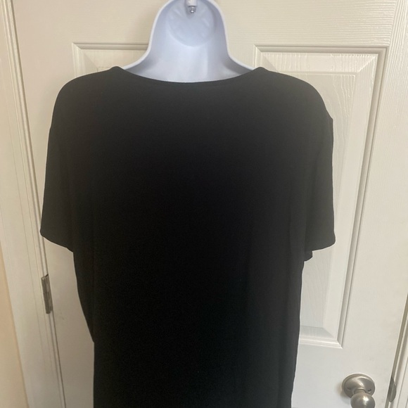 Chico's Black Tee Size 3 Comfy Polyester Cotton Blend - Picture 2 of 4